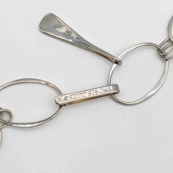 Robert Lee Morris Sterling Silver Necklace Wide Hoops ~36" Signed RLM Studio - Picture 5 of 12